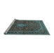 Sideview of Machine Washable Persian Light Blue Traditional Rug, wshtr2273lblu