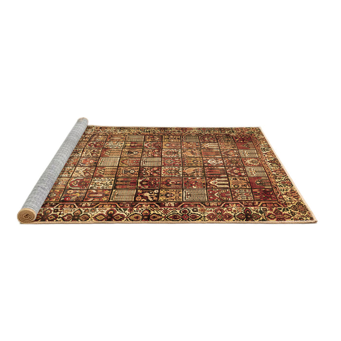 Sideview of Machine Washable Persian Brown Traditional Rug, wshtr2274brn