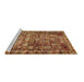 Sideview of Machine Washable Persian Brown Traditional Rug, wshtr2274brn