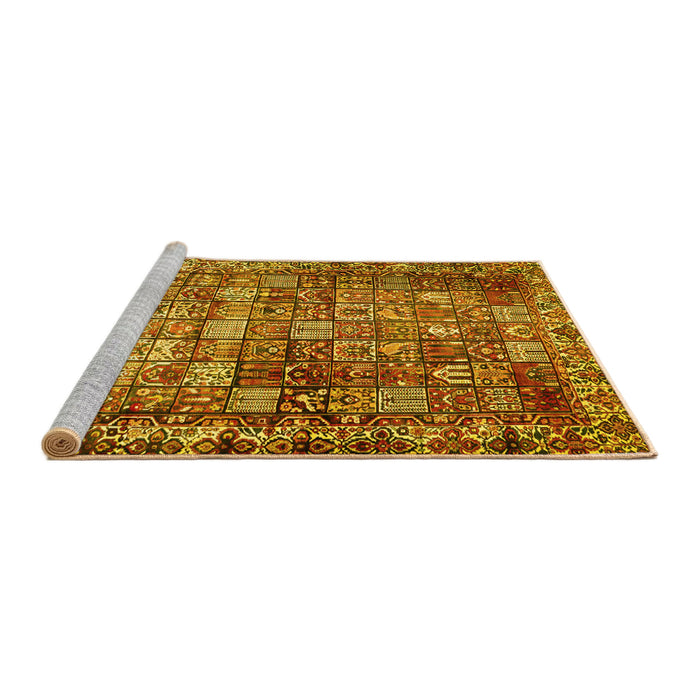 Sideview of Machine Washable Persian Yellow Traditional Rug, wshtr2274yw
