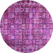 Round Persian Purple Traditional Rug, tr2274pur