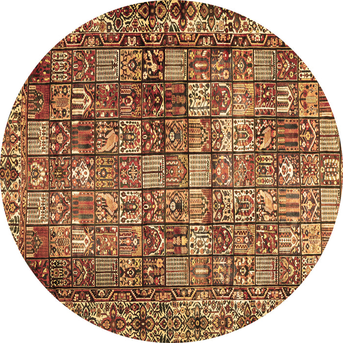 Round Machine Washable Persian Brown Traditional Rug, wshtr2274brn