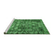 Sideview of Machine Washable Persian Emerald Green Traditional Area Rugs, wshtr2274emgrn