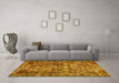 Machine Washable Persian Yellow Traditional Rug in a Living Room, wshtr2274yw