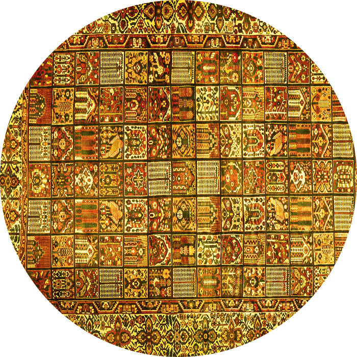 Round Persian Yellow Traditional Rug, tr2274yw