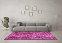 Machine Washable Persian Pink Traditional Rug, wshtr2274pnk