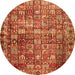 Square Persian Orange Traditional Rug, tr2274org