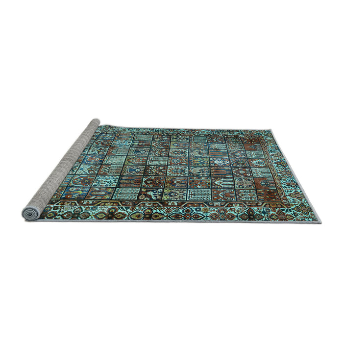 Sideview of Machine Washable Persian Light Blue Traditional Rug, wshtr2274lblu
