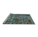 Sideview of Machine Washable Persian Light Blue Traditional Rug, wshtr2274lblu