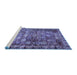 Sideview of Machine Washable Persian Blue Traditional Rug, wshtr2274blu