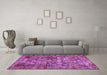 Machine Washable Persian Purple Traditional Area Rugs in a Living Room, wshtr2274pur