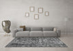 Machine Washable Persian Gray Traditional Rug in a Living Room,, wshtr2274gry