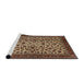 Sideview of Machine Washable Traditional Peru Brown Rug, wshtr2275