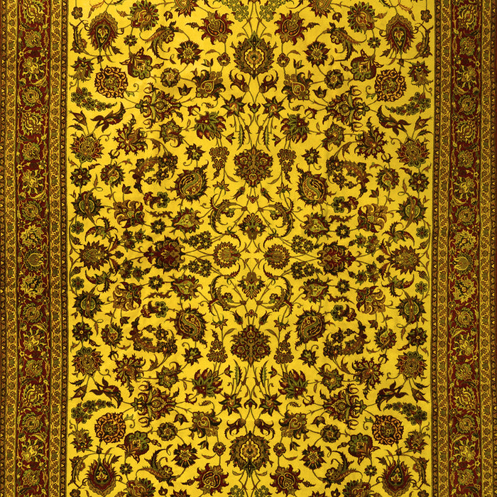Machine Washable Persian Yellow Traditional Rug, wshtr2275yw