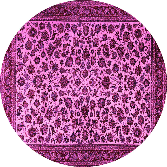 Round Persian Pink Traditional Rug, tr2275pnk