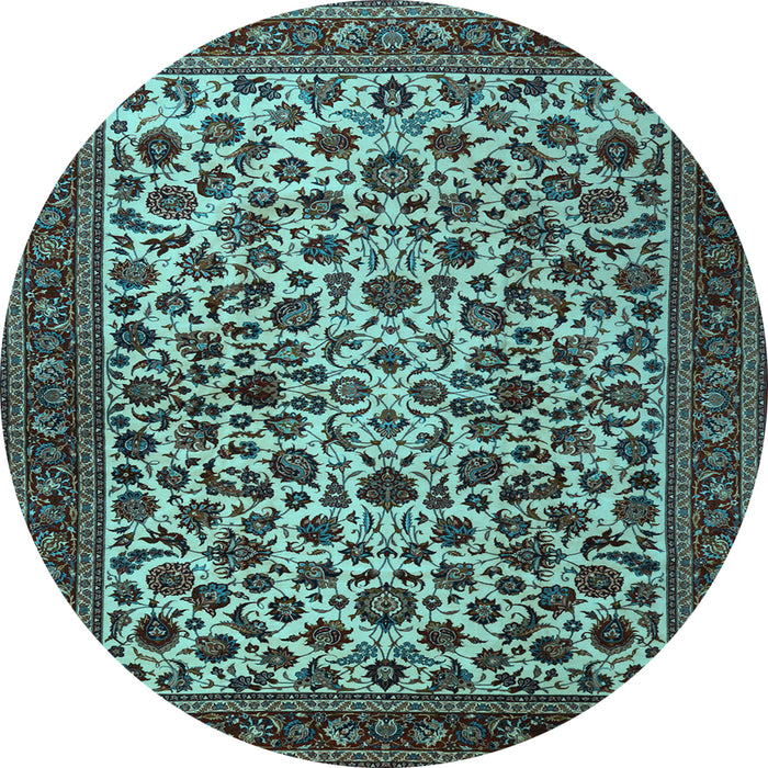 Round Persian Light Blue Traditional Rug, tr2275lblu