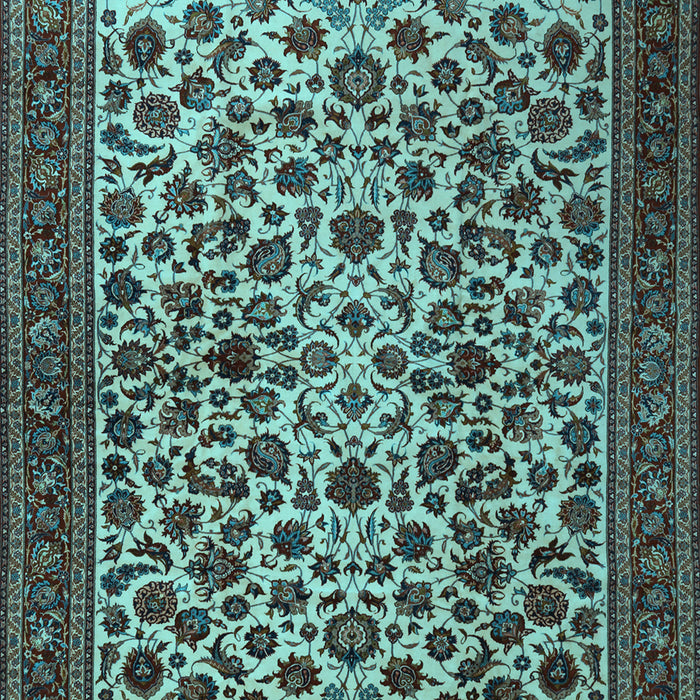 Machine Washable Persian Light Blue Traditional Rug, wshtr2275lblu