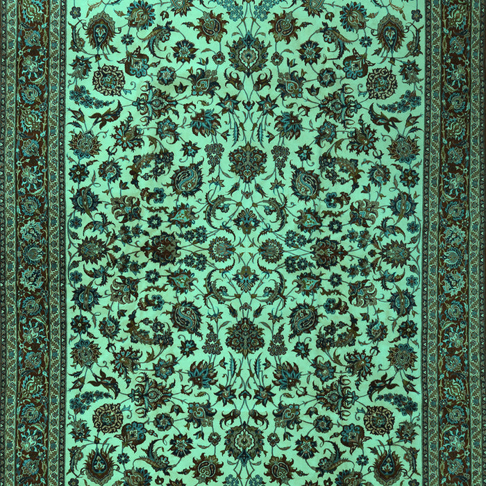 Machine Washable Persian Turquoise Traditional Area Rugs, wshtr2275turq