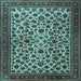 Square Machine Washable Persian Light Blue Traditional Rug, wshtr2275lblu