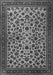 Serging Thickness of Machine Washable Persian Gray Traditional Rug, wshtr2275gry