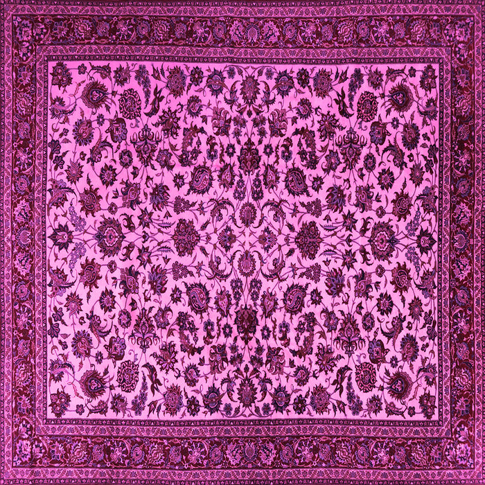 Square Machine Washable Persian Pink Traditional Rug, wshtr2275pnk