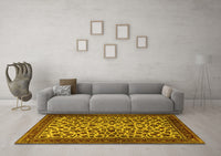 Machine Washable Persian Yellow Traditional Rug, wshtr2275yw