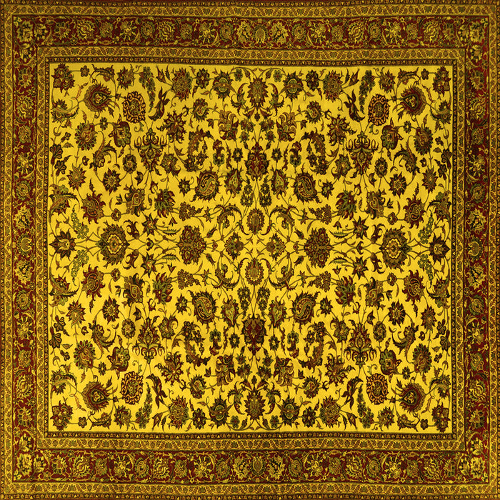 Square Persian Yellow Traditional Rug, tr2275yw
