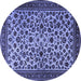 Round Machine Washable Persian Blue Traditional Rug, wshtr2275blu