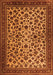 Serging Thickness of Machine Washable Persian Orange Traditional Area Rugs, wshtr2275org