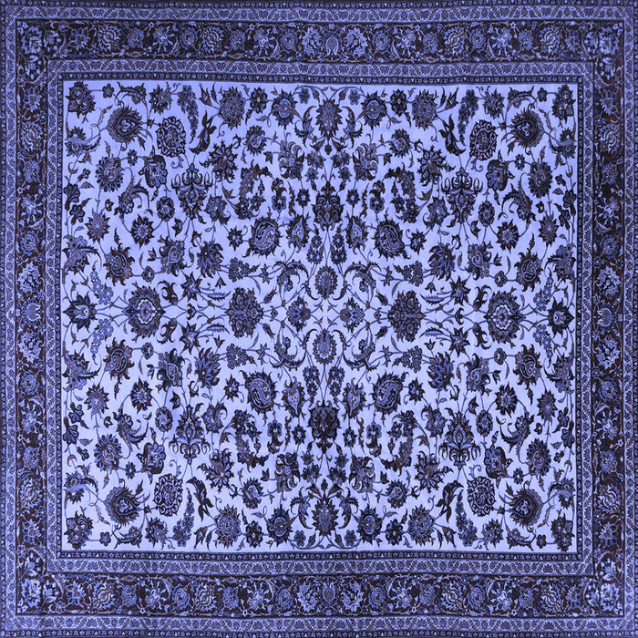 Square Machine Washable Persian Blue Traditional Rug, wshtr2275blu