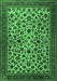 Machine Washable Persian Emerald Green Traditional Area Rugs, wshtr2275emgrn