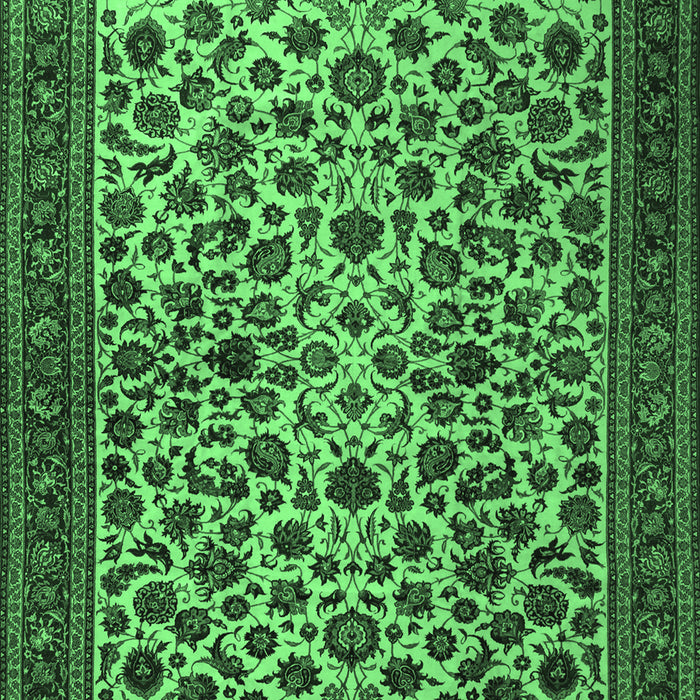 Machine Washable Persian Emerald Green Traditional Area Rugs, wshtr2275emgrn