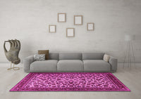 Machine Washable Persian Pink Traditional Rug, wshtr2275pnk