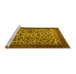 Sideview of Machine Washable Persian Yellow Traditional Rug, wshtr2275yw