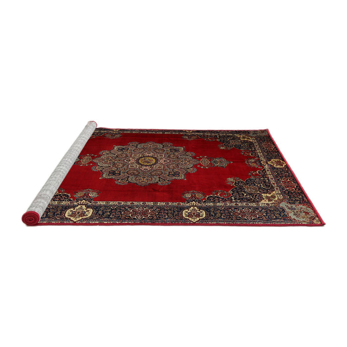 Sideview of Machine Washable Traditional Brown Rug, wshtr2276