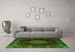 Machine Washable Persian Green Traditional Area Rugs in a Living Room,, wshtr2276grn