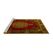 Sideview of Machine Washable Persian Yellow Traditional Rug, wshtr2276yw