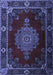 Machine Washable Persian Blue Traditional Rug, wshtr2276blu