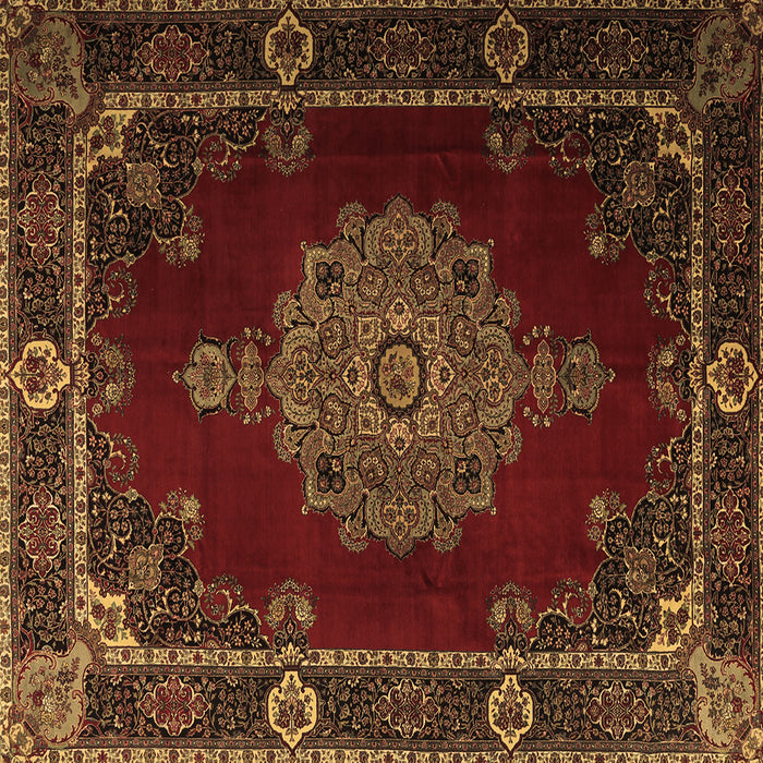 Square Machine Washable Persian Brown Traditional Rug, wshtr2276brn