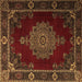 Square Machine Washable Persian Brown Traditional Rug, wshtr2276brn