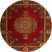 Machine Washable Persian Orange Traditional Area Rugs, wshtr2276org