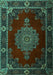 Machine Washable Persian Turquoise Traditional Area Rugs, wshtr2276turq