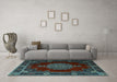 Machine Washable Persian Light Blue Traditional Rug in a Living Room, wshtr2276lblu