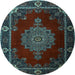 Round Persian Light Blue Traditional Rug, tr2276lblu
