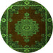 Machine Washable Persian Green Traditional Area Rugs, wshtr2276grn