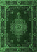 Machine Washable Persian Emerald Green Traditional Area Rugs, wshtr2276emgrn