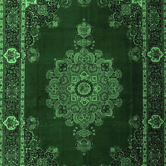 Machine Washable Persian Emerald Green Traditional Area Rugs, wshtr2276emgrn