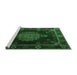 Sideview of Machine Washable Persian Emerald Green Traditional Area Rugs, wshtr2276emgrn