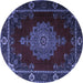 Round Persian Blue Traditional Rug, tr2276blu