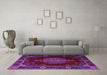 Machine Washable Persian Purple Traditional Area Rugs in a Living Room, wshtr2276pur